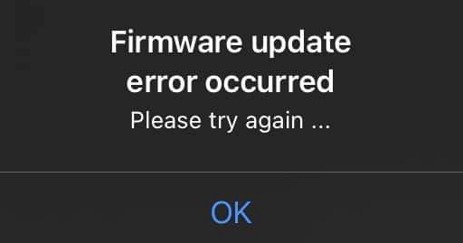 Onewheel GT Firmware update error occurred